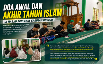 Sambut Tahun Baru Islam 1448 H, UNISSAS Gelar Doa Awal dan Akhir Tahun di Masjid Akhlakul Karimah